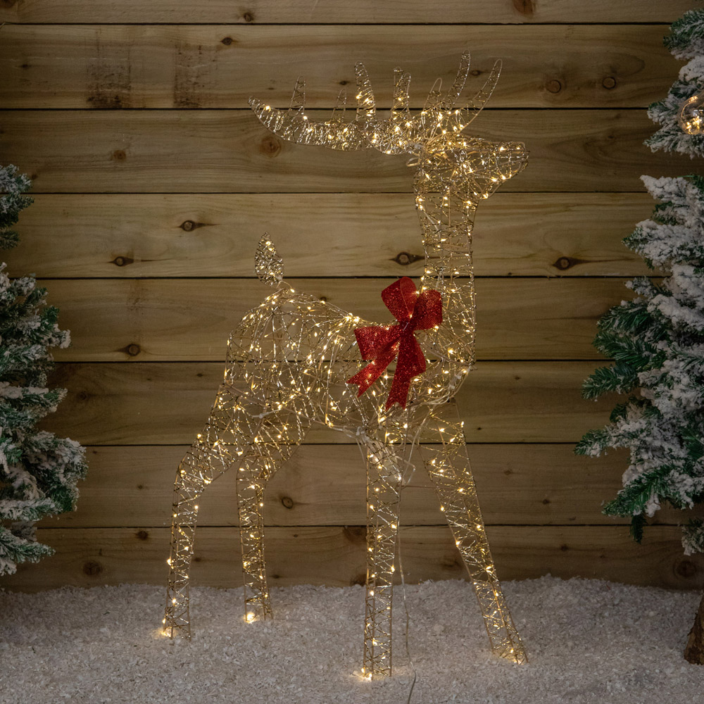 Samuel Alexander 300 Warm White LED Gold Twist Standing Reindeer Christmas Decoration 3ft Image 8