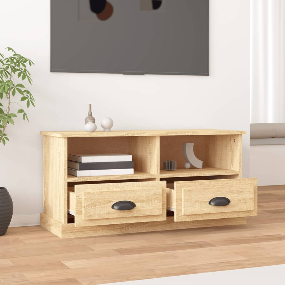 vidaXL 2 Drawer 2 Shelf Sonoma Oak TV Cabinet Image 3