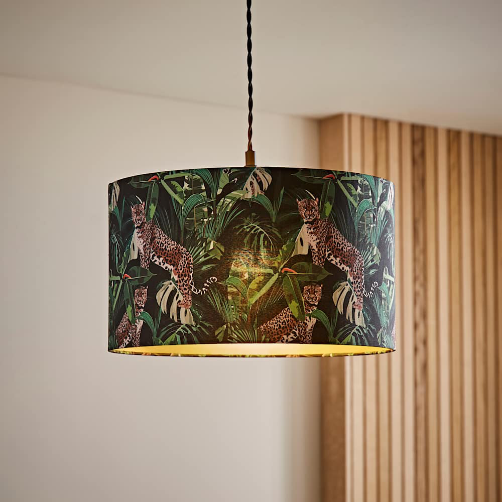 ValueLights Addalyn Green Jungle Animal Print Ceiling Lamp Shade Image 3