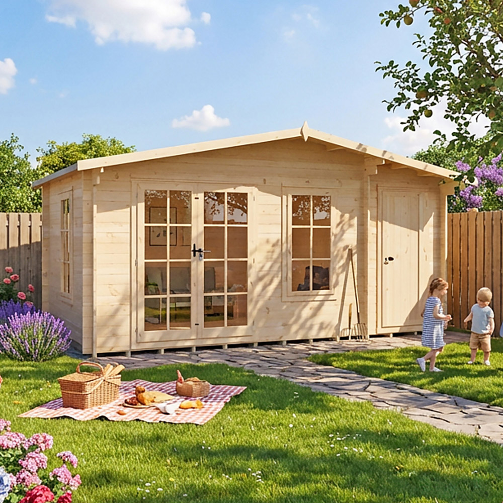 Shire Bourne 16 x 10ft Apex Garden Log Cabin Image 2