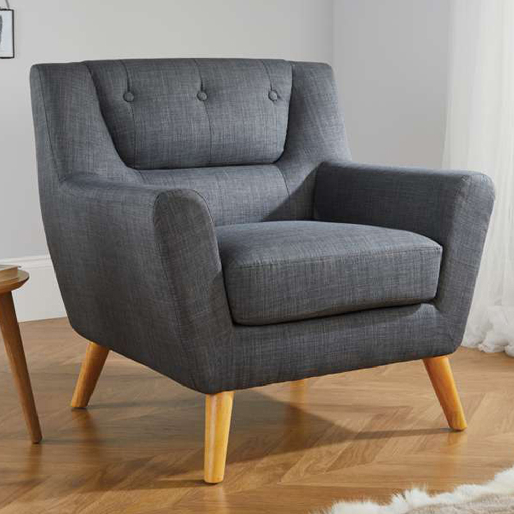 Lambeth Grey Fabric Armchair Image 1