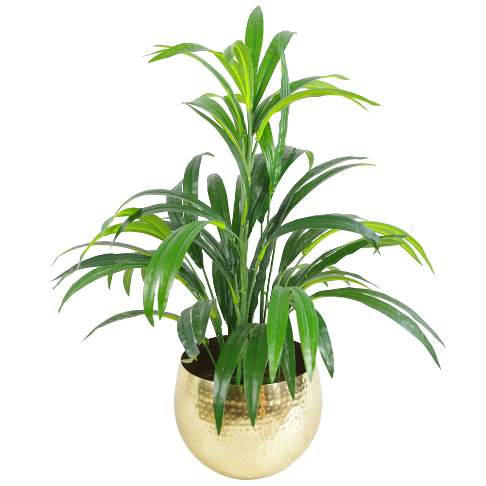 Leaf Hammered Brass Gold Metal Planter 22 x 18cm Image 3