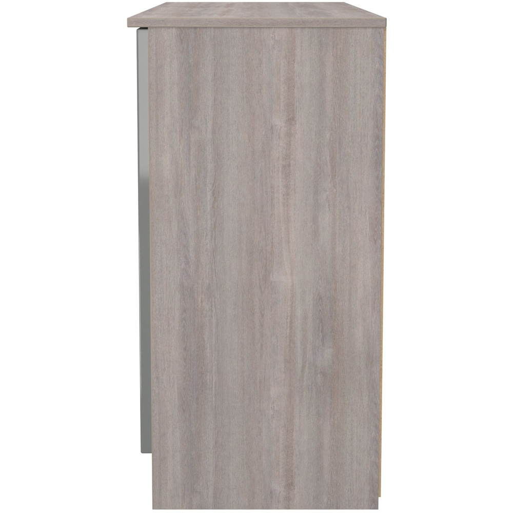 Crowndale Milan 2 Door 3 Drawer Grey Gloss and Grey Oak Sideboard Ready Assembled Image 7