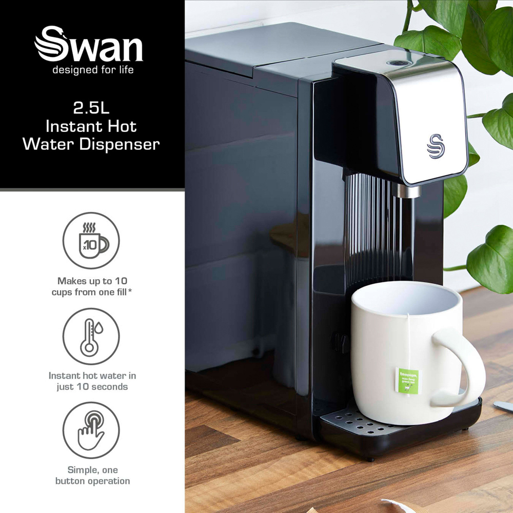 Swan Black Instant Hot Water Dispenser 2.5L Image 3