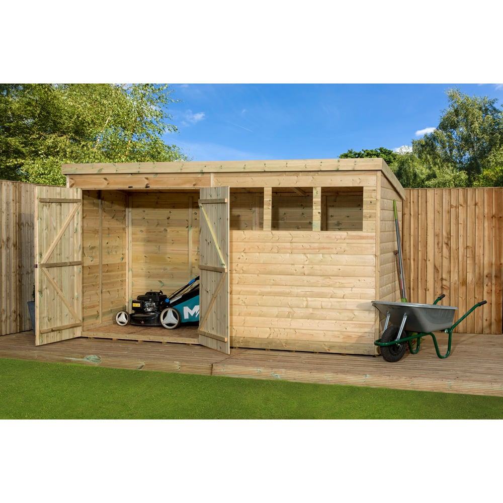 Empire Sheds 4000 12 x 5ft Double Door Tongue and Groove Wooden Pent Garden Shed Image 3