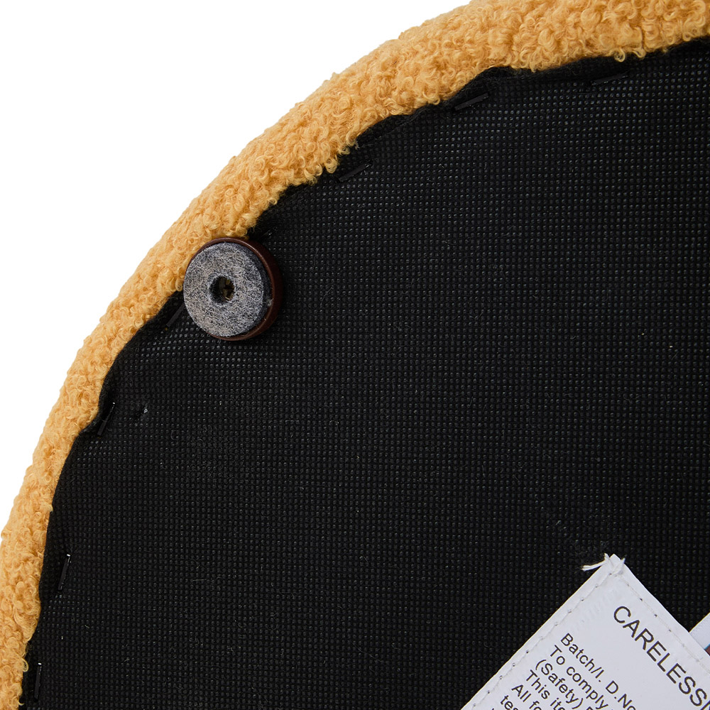 Living and Home Mustard Yellow Teddy Fleece Tub Design Round Footstool Image 3