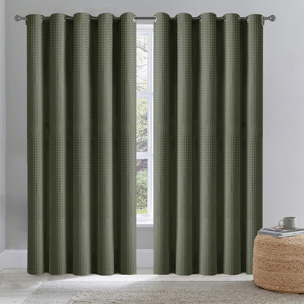 Velosso Waffle Sage Blackout Curtains 137 x 116cm Image 7