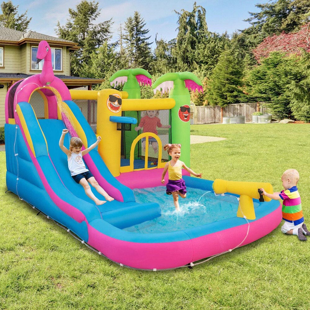 Costway Inflatable Water Slide Bouncy House with Air Blower 680W Image 2