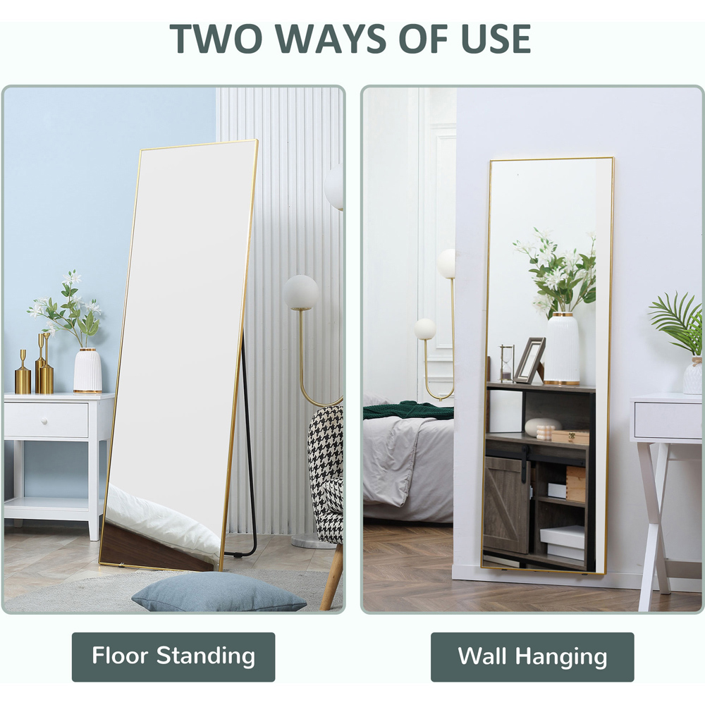 Portland Black Frame Full Length Wall Mounted Mirror 50 x 160cm Image 5