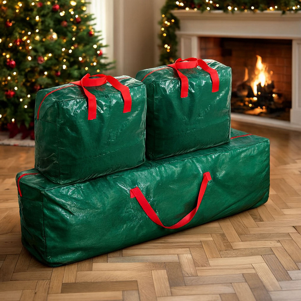 Neo 3 Piece Tree Light and Decoration Secure Seasonal Storage Bag Set Image 2