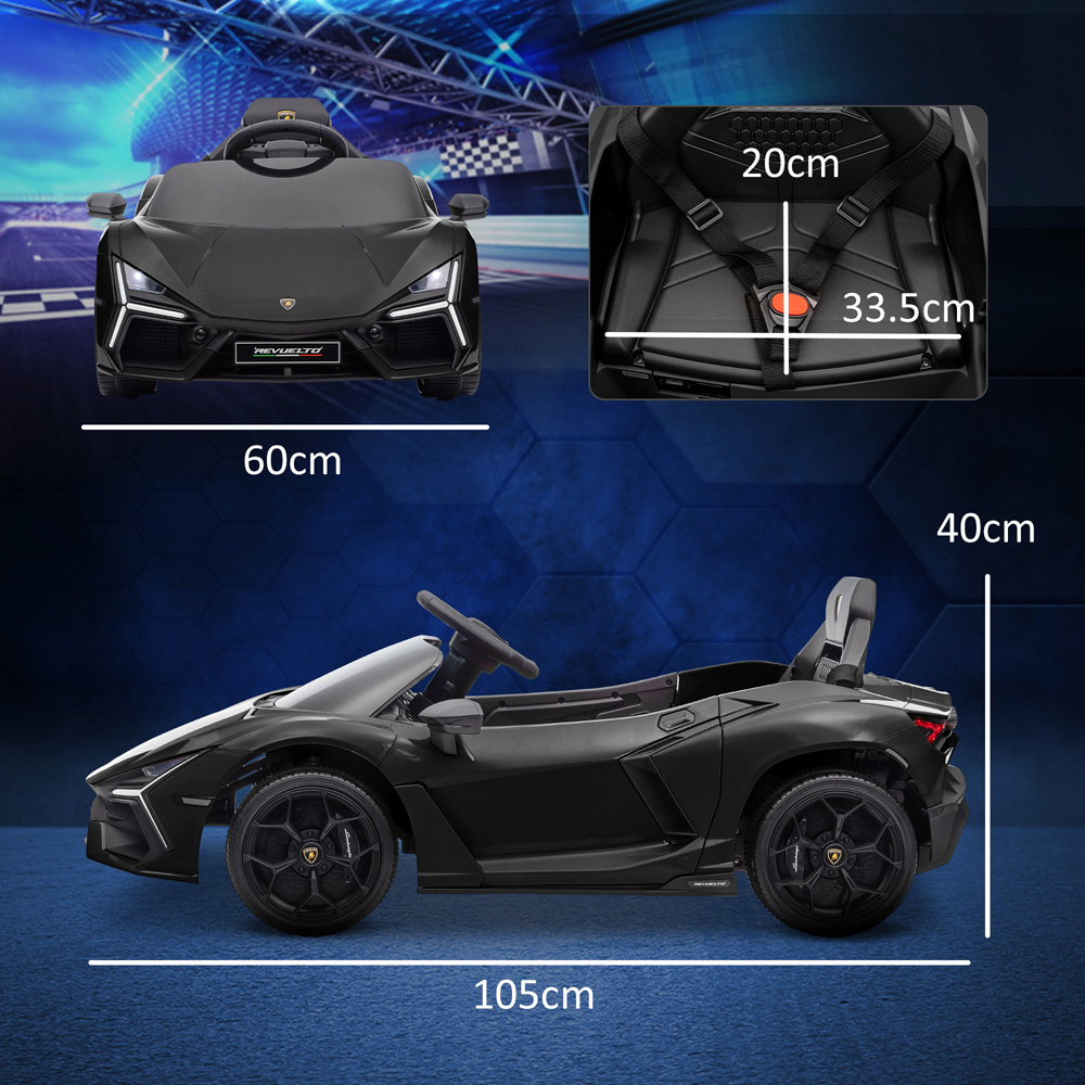 AIYAPLAY Black Licensed Lamborghini Revuelto Kids Ride on Car with Suspension Image 7