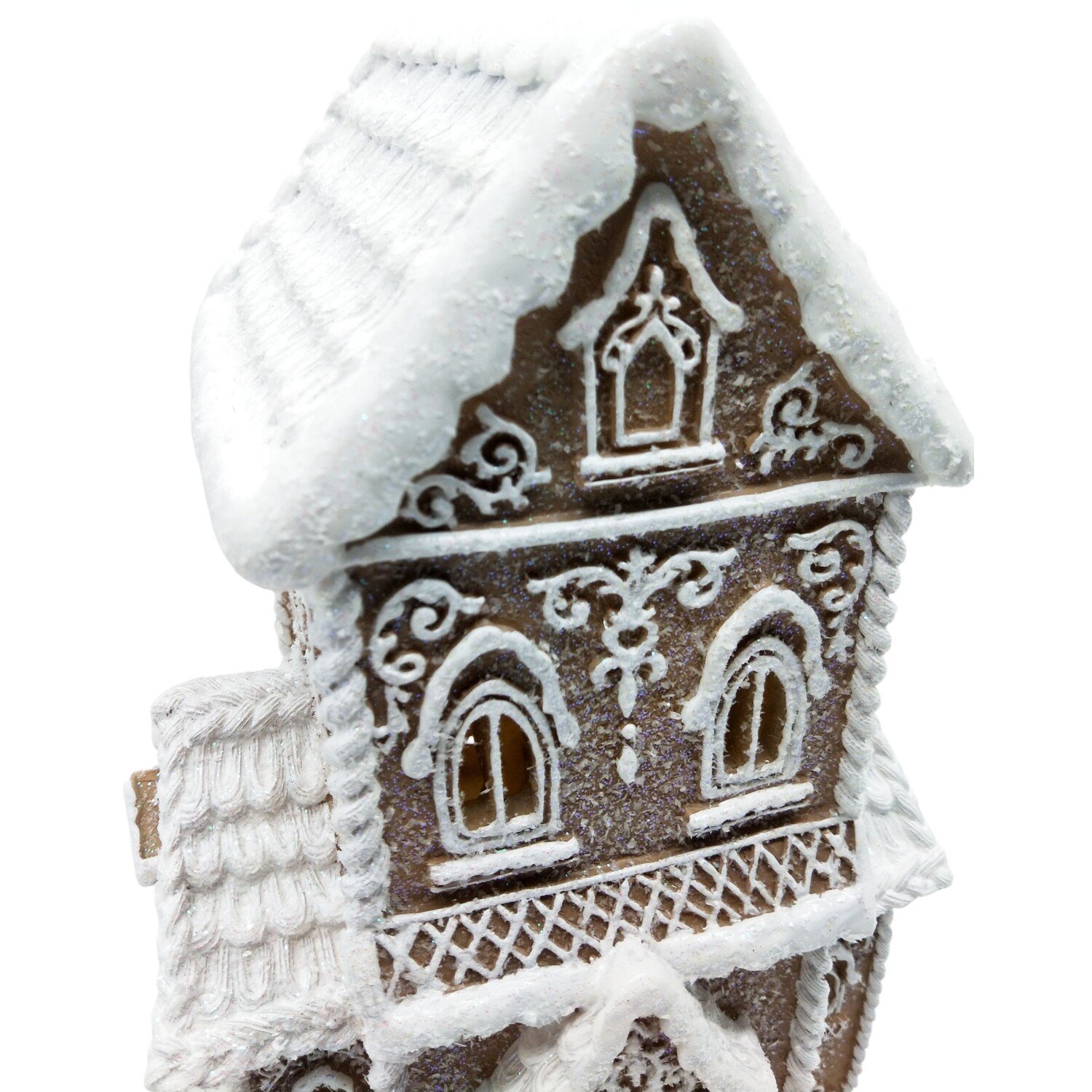 Gingerbread LED House DecorationBrown and White Image 14