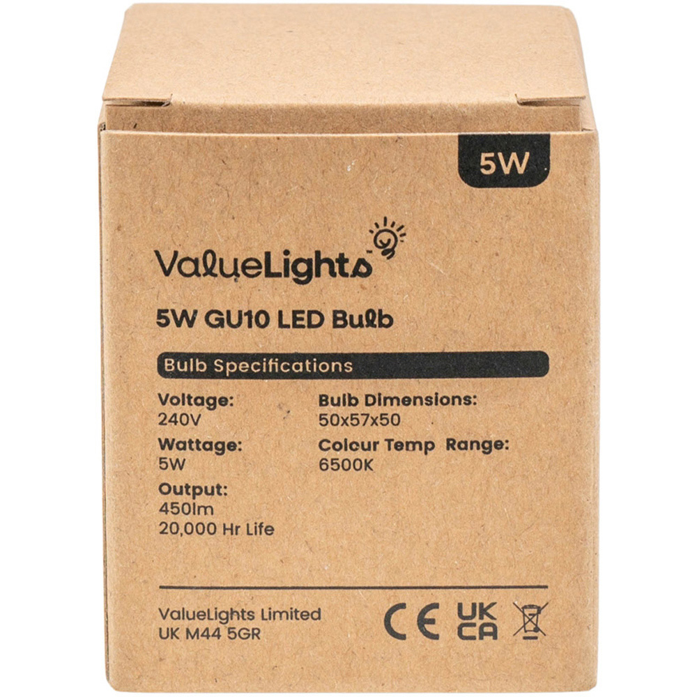 ValueLights 8 Pack GU10 5W LED Dimmable Spotlight Light Bulbs Image 3