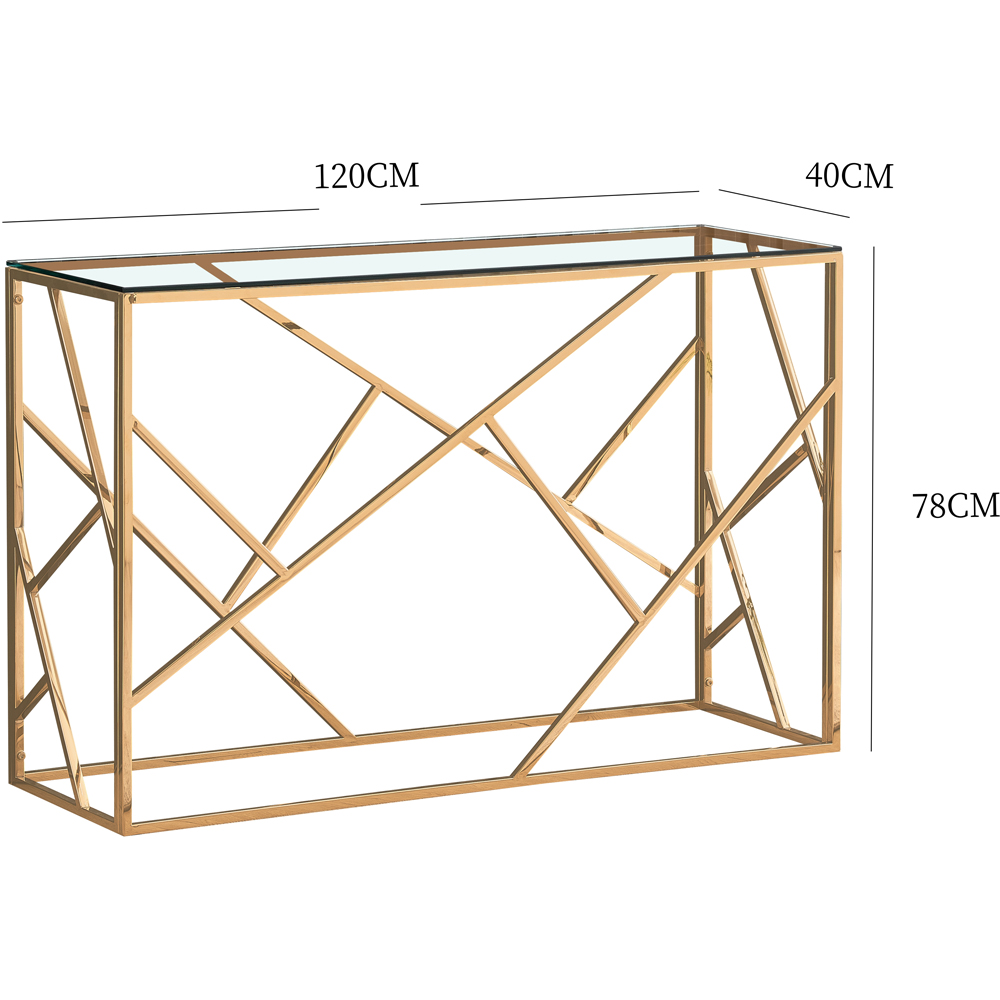 Comfy Living Gold Glass and Metal Rectangular Console Table Image 5