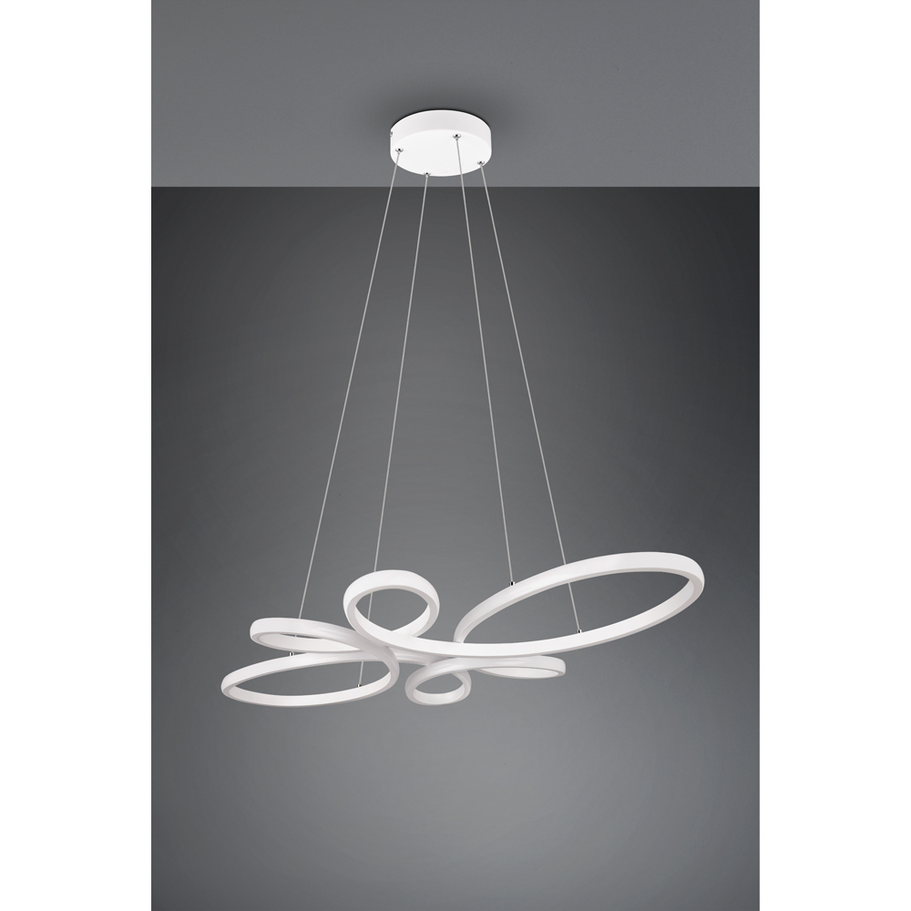 TRIO Fly White Matt Integrated LED Ceiling Pendant Light Image 8