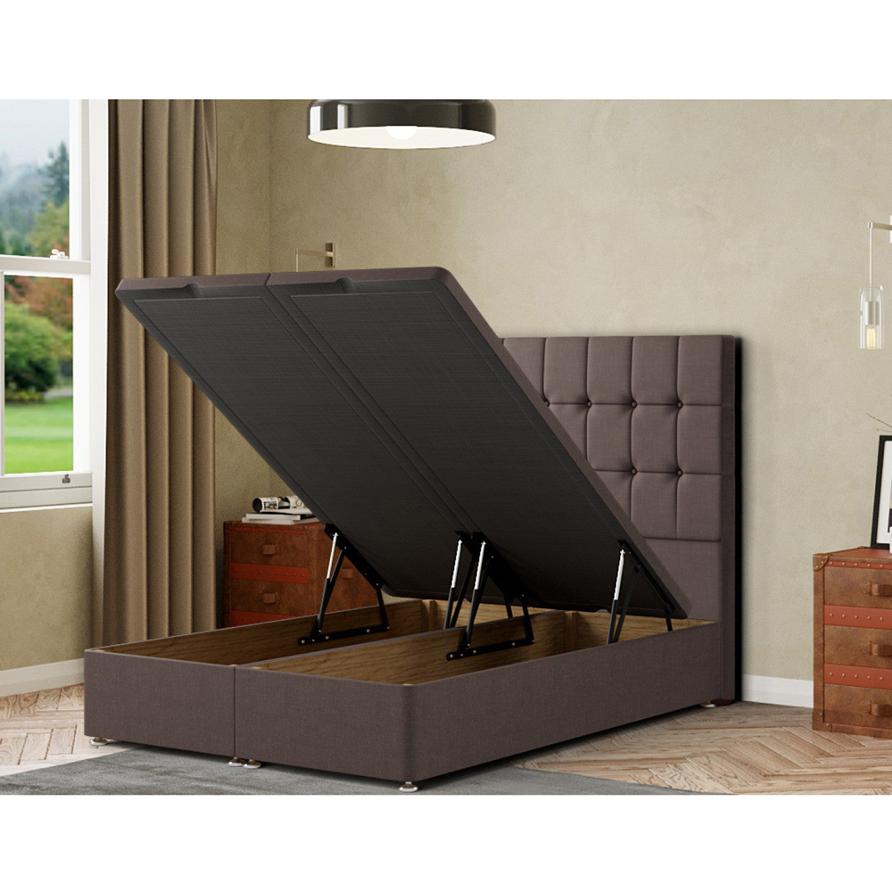 Portland Venezia Single Slate Malham Weave Ottoman Bed with Headboard Image 2