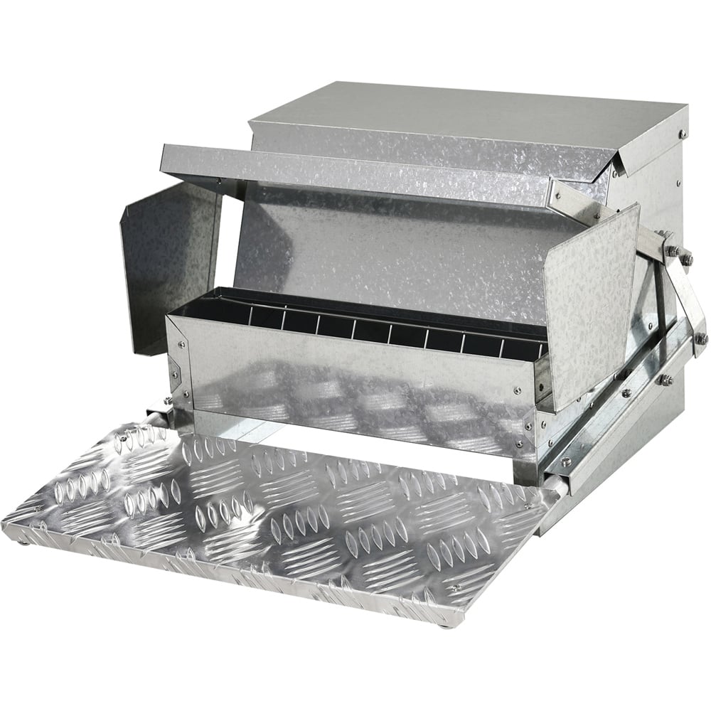 PawHut Automatic Galvanized Steel Chicken Poultry Feeder Image 1