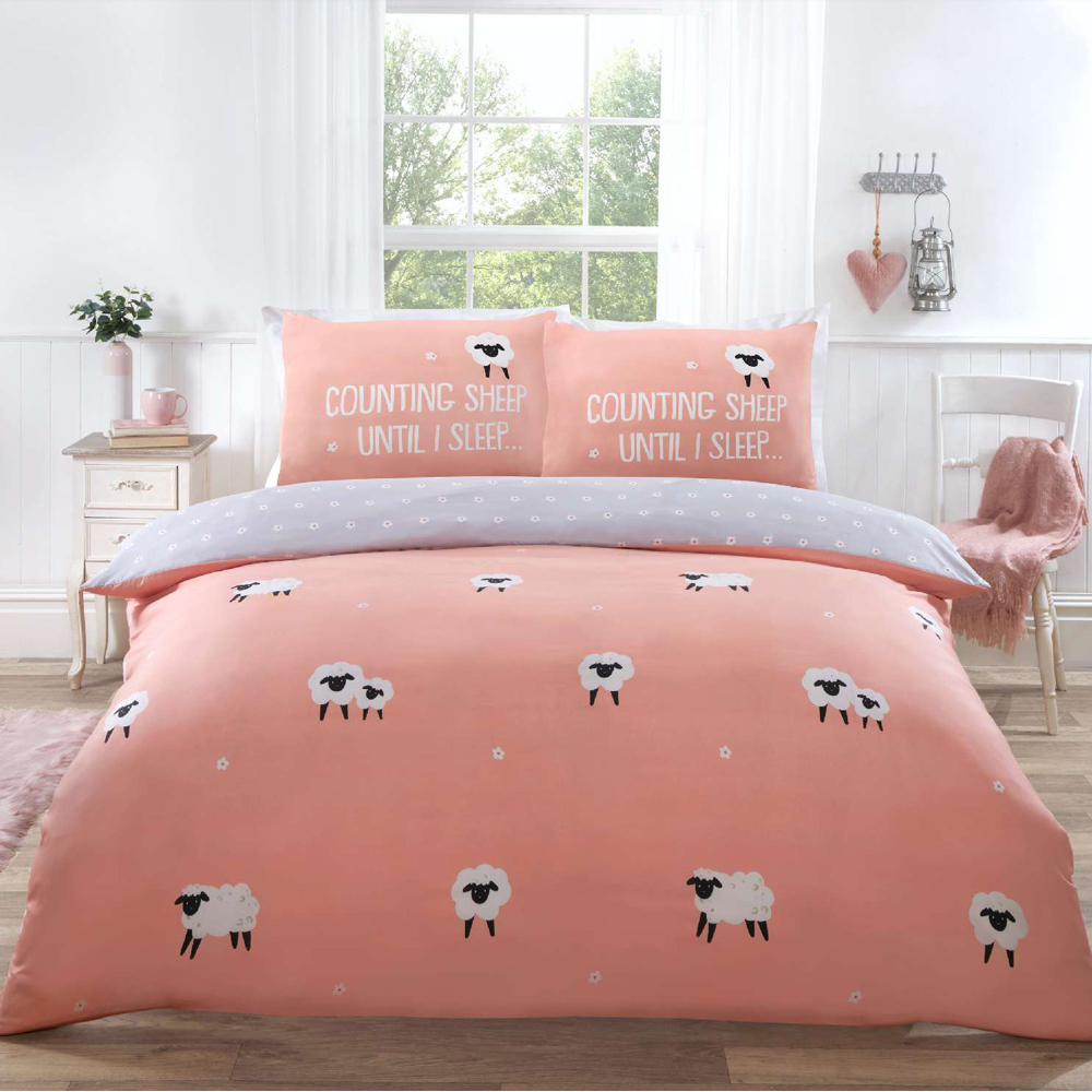 Rapport Home Counting Sheep King Size Blush Duvet Set  Image 1