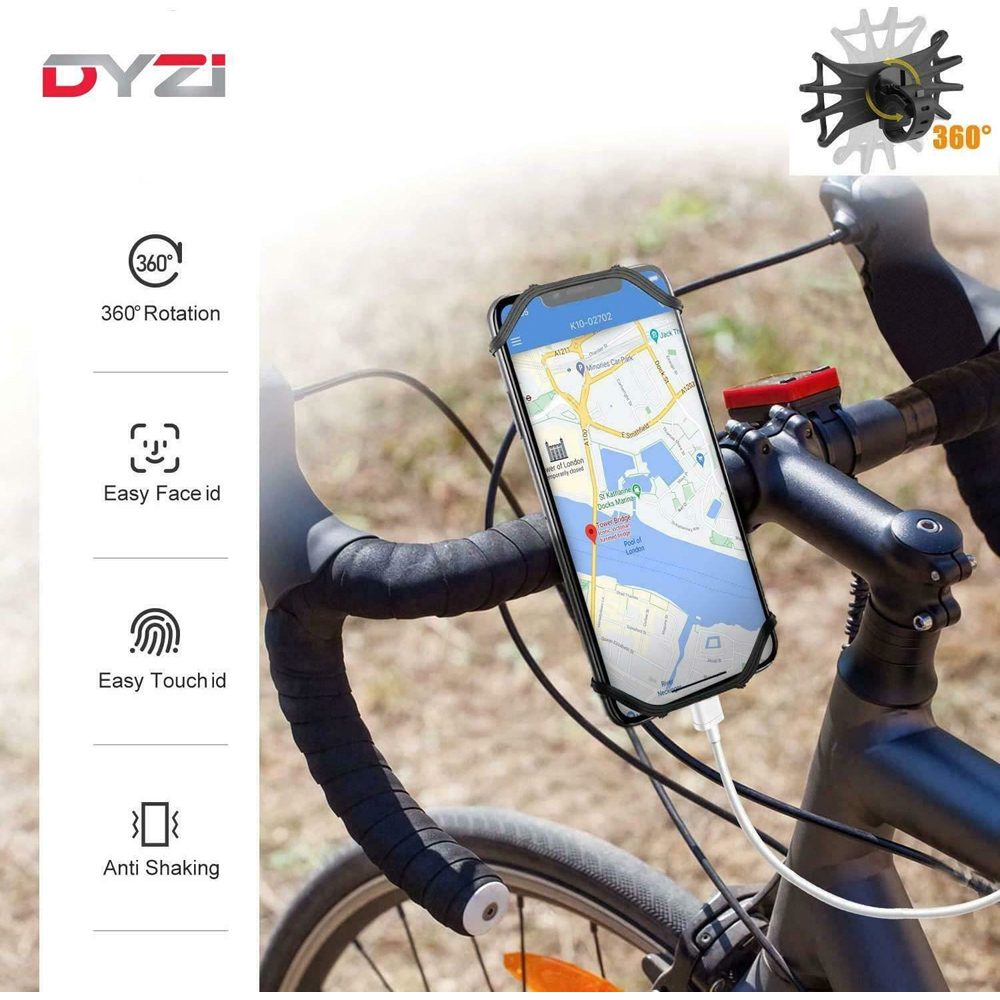 Dyzi Black Rotatable Bike Phone Holder Image 2