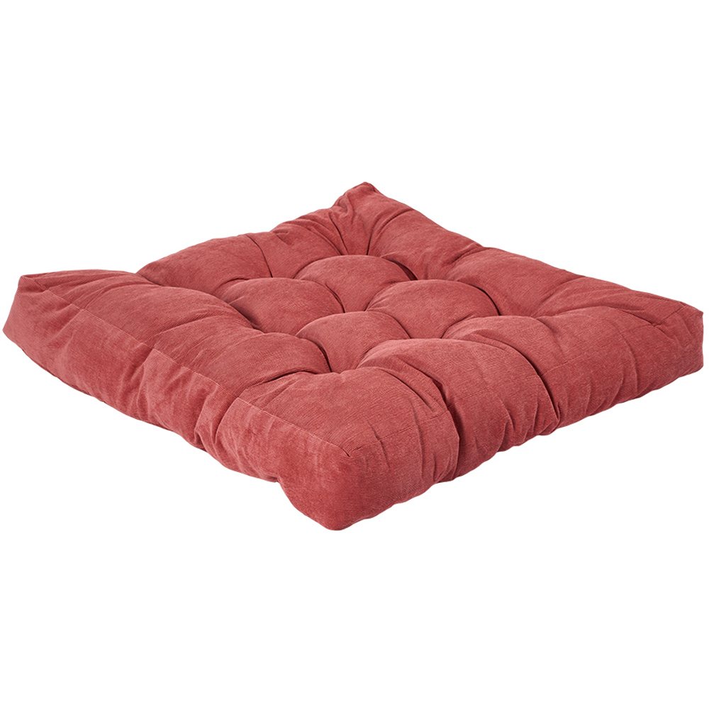 Living and Home Red Soft Corduroy Chair Cushion 55 x 55cm Image 3
