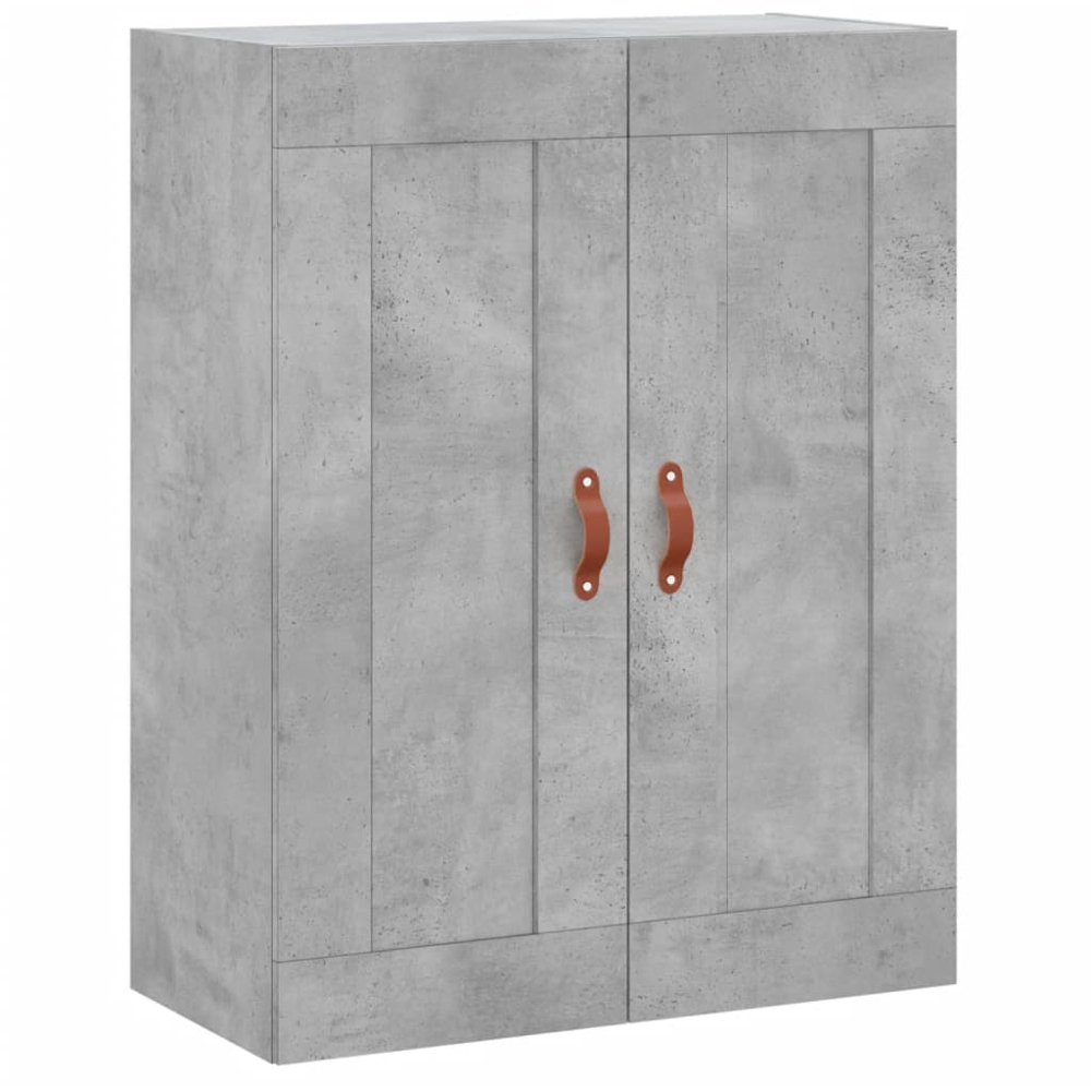 vidaXL 3 Door 3 Drawer Concrete Grey Highboard with Faux Leather Handle Image 5