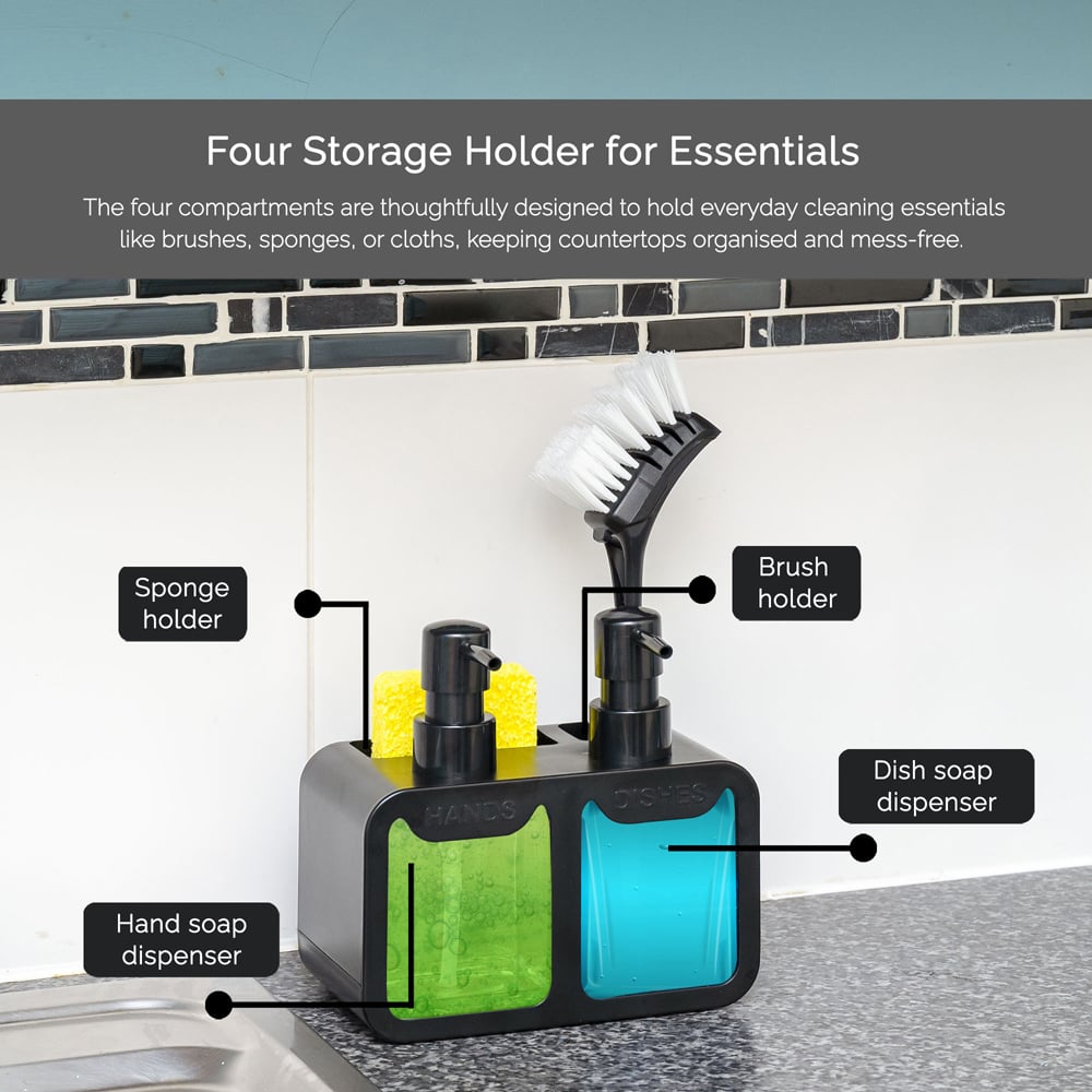 Innoteck Essentials Sink Organiser with 2 in 1 Hand and Dish Soap Dispenser Image 4