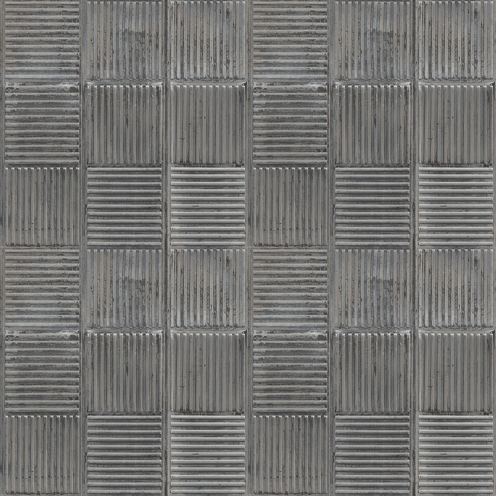 Galerie Grunge Steel Plates Charcoal Wallpaper Image 1