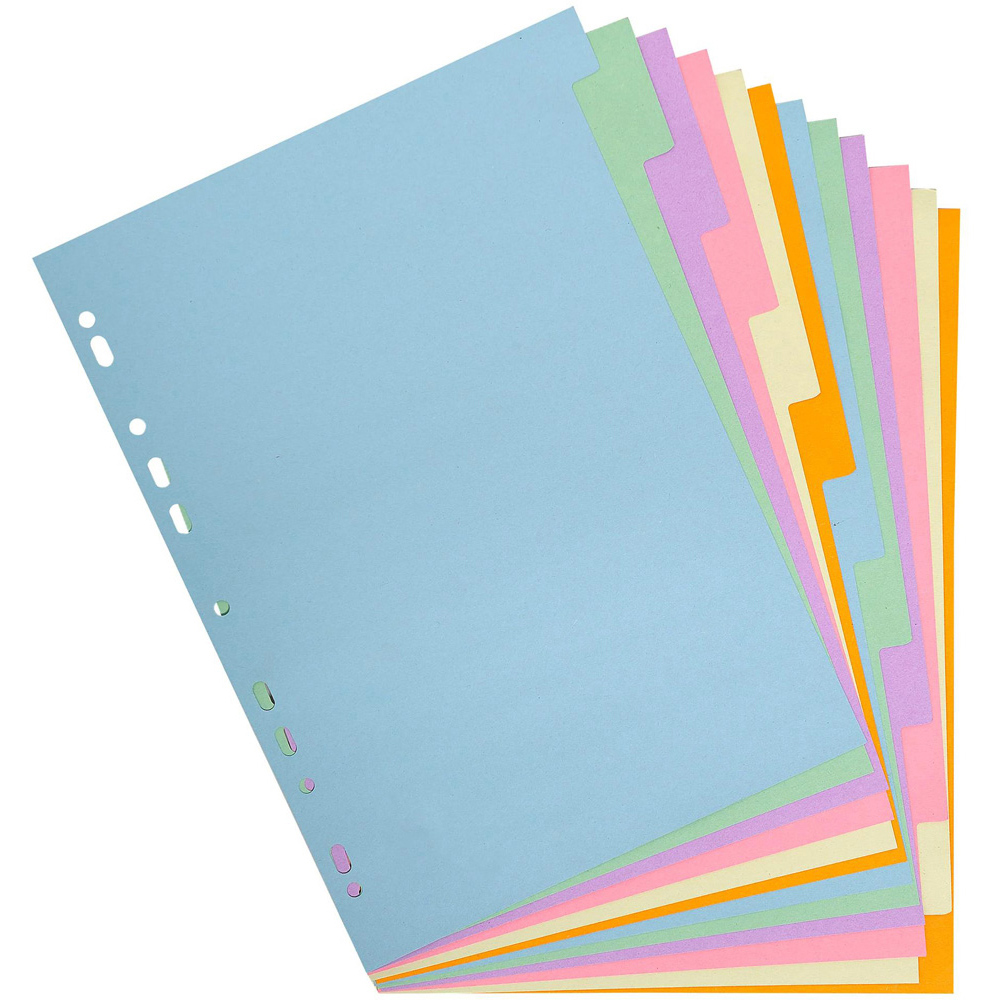 Exacompta Forever A4 12 Section Assorted Pastel Colour Divider 25 Pack Image 2