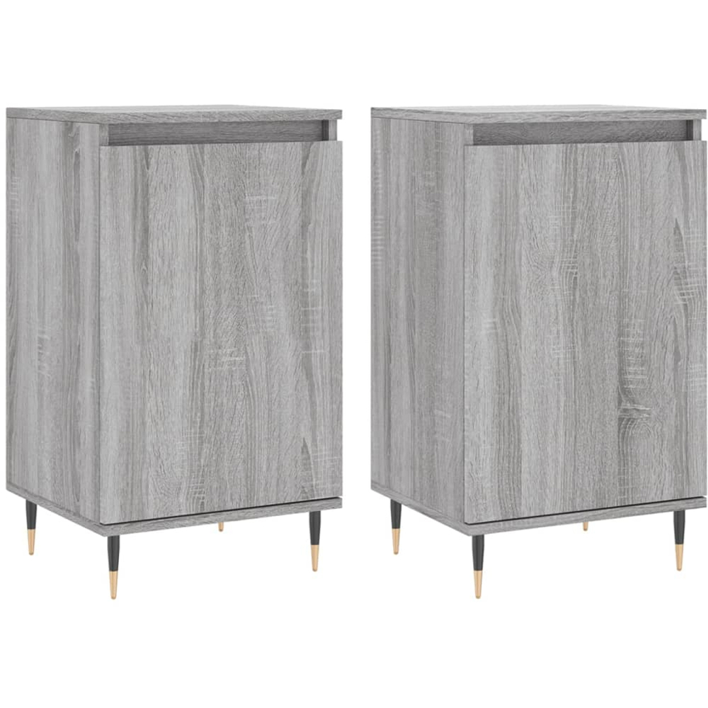 vidaXL Single Door Grey Sonoma Sideboard Set of 2 Image 2