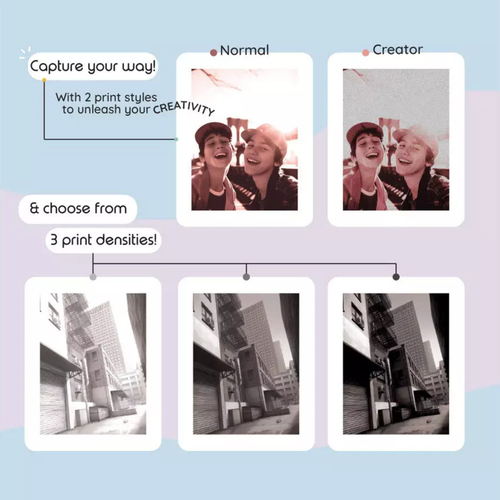 Kiimento Sky Blue Kids Ink-Free Instant Print Digital Camera Image 3