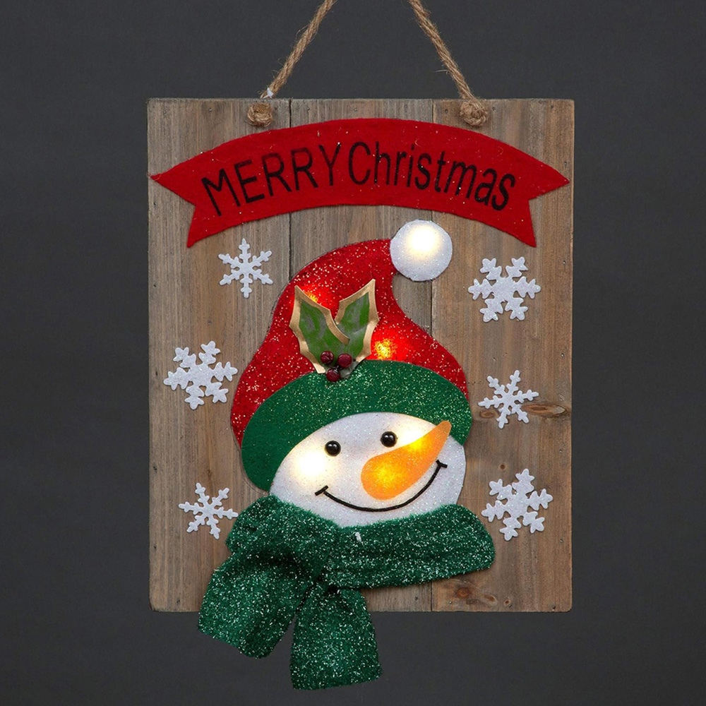 Shatchi Novelty Snowman Wooden Frame Christmas Decoration Image 3
