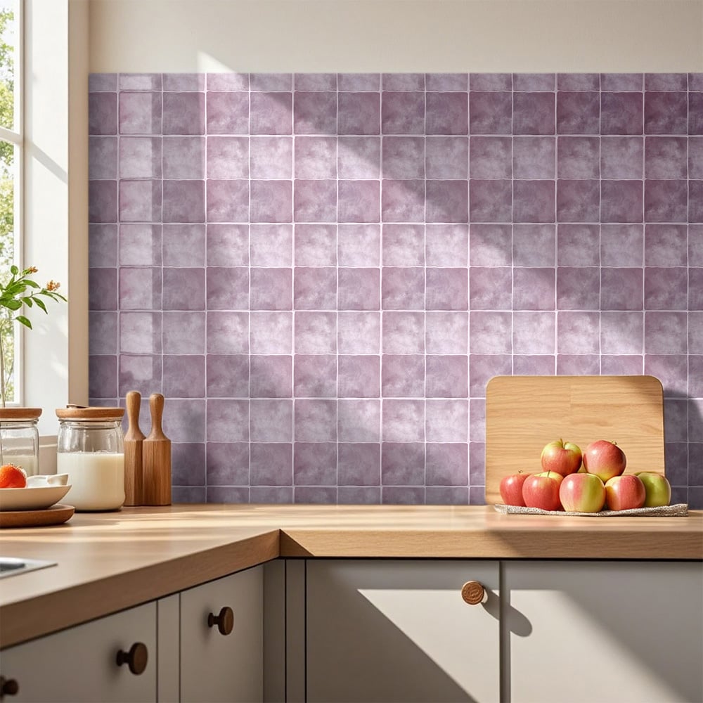 Living and Home Light Purple Square Self Adhesive Wall Sticker 10 Pack Image 1
