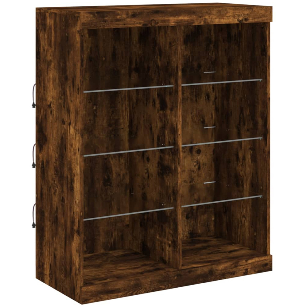 vidaXL 8 Shelf Smoked Oak Sideboard with LED Lights Image 2