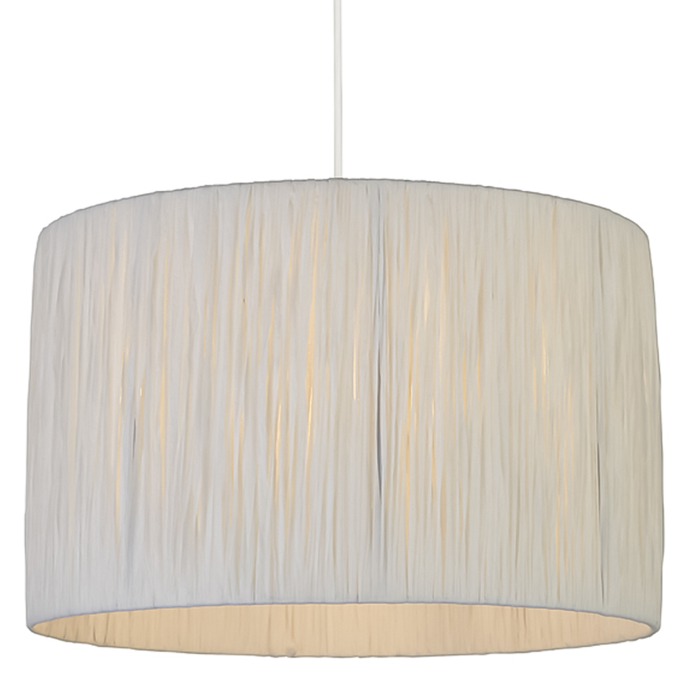 Lighting Collection Castell White Raffia Ceiling Lamp Shade Image 3