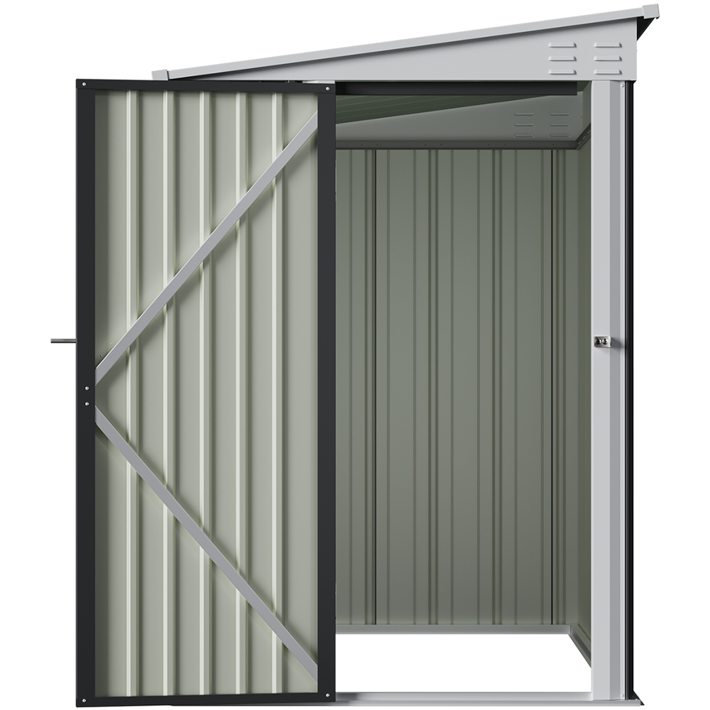 Living and Home 4 x 6ft Metal Lockable Pent Garden Storage Shed Image 4