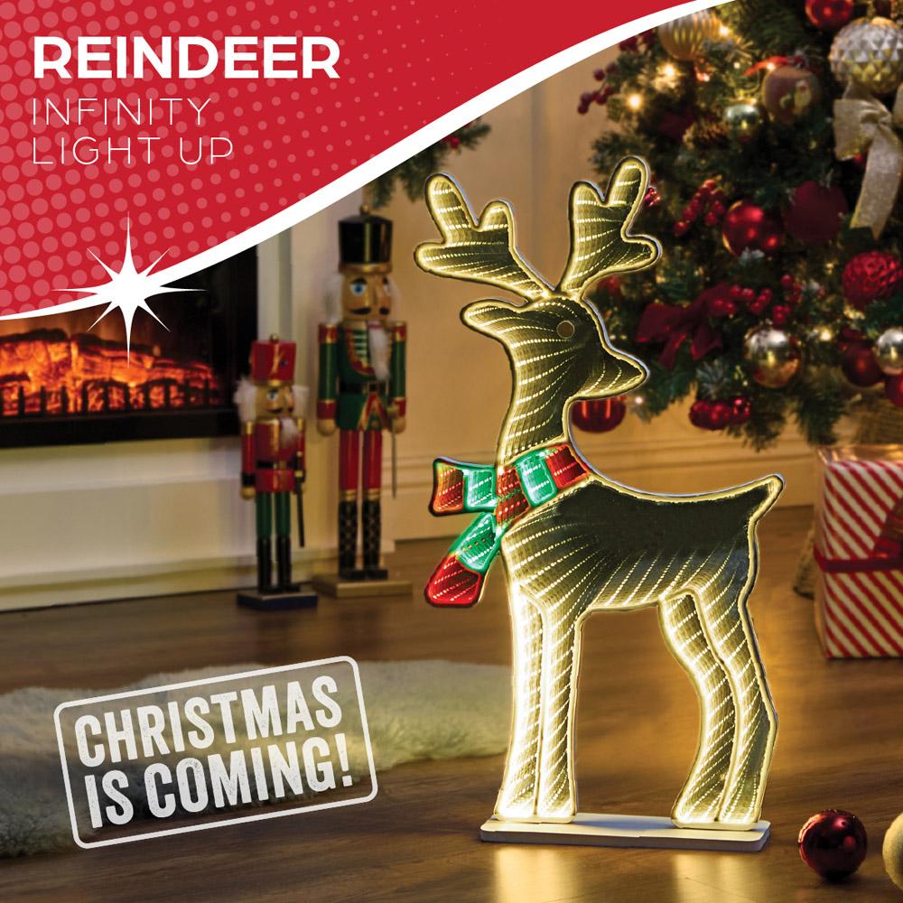 The Christmas Workshop LED Reindeer Man Infinity Light Xmas Decoration 60cm Image 6