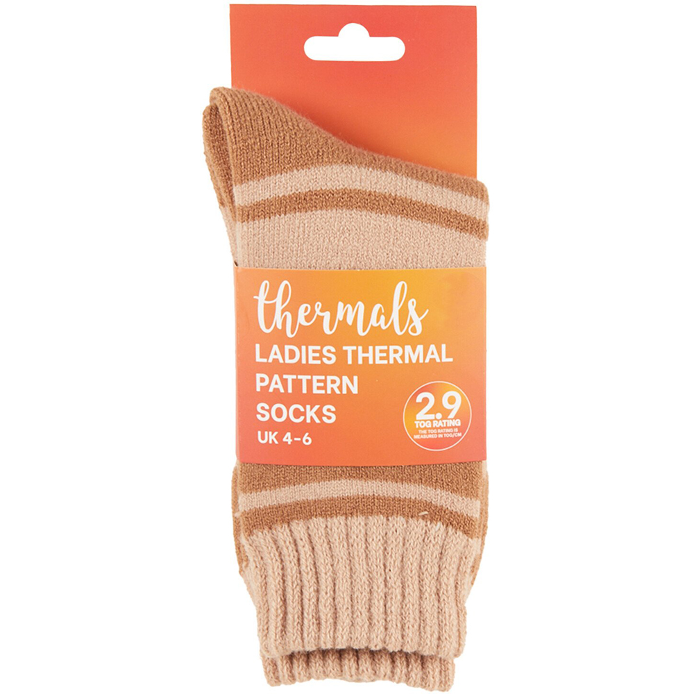 Ladies Assorted Thermal Pattern Socks Size 4-6 - Multicolour Image 16