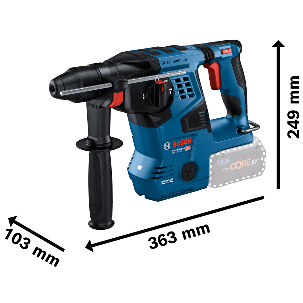 Bosch 18V C Pro BITURBO SDS-Plus Rotary Hammer Image 3