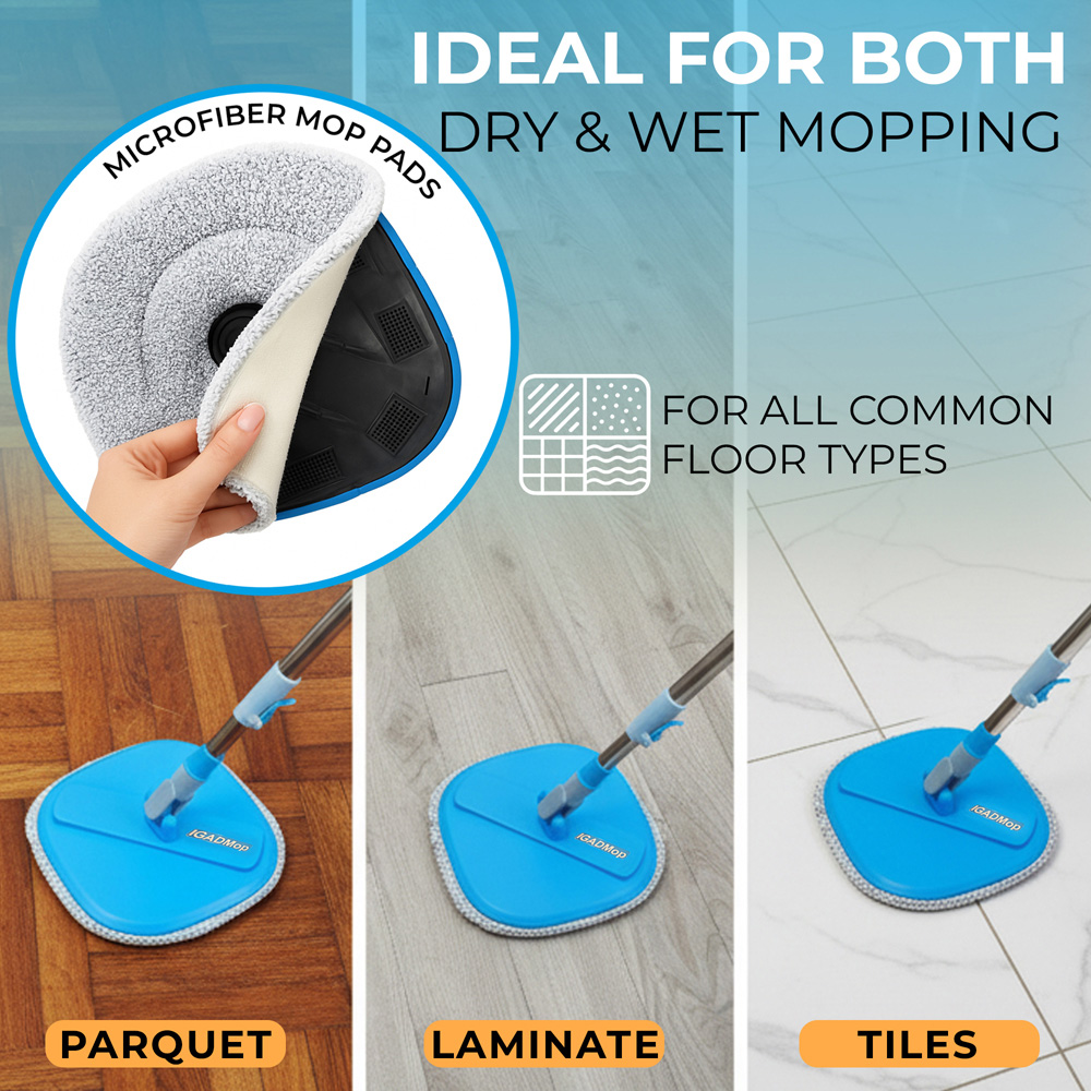 IGAD Mop Professional Mop Set with Dual Chamber Bucket Image 4