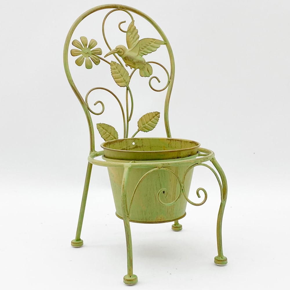 Acacia Home Leaf Green Metal Garden Planter 44cm Image 3