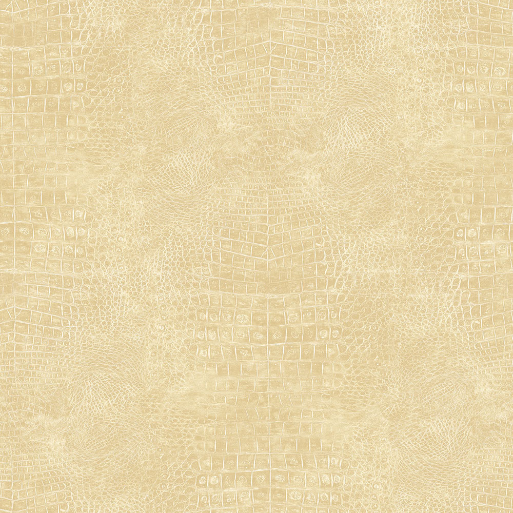 Galerie Natural FX Croc Effect Yellow and Metallic Gold Wallpaper Image 1