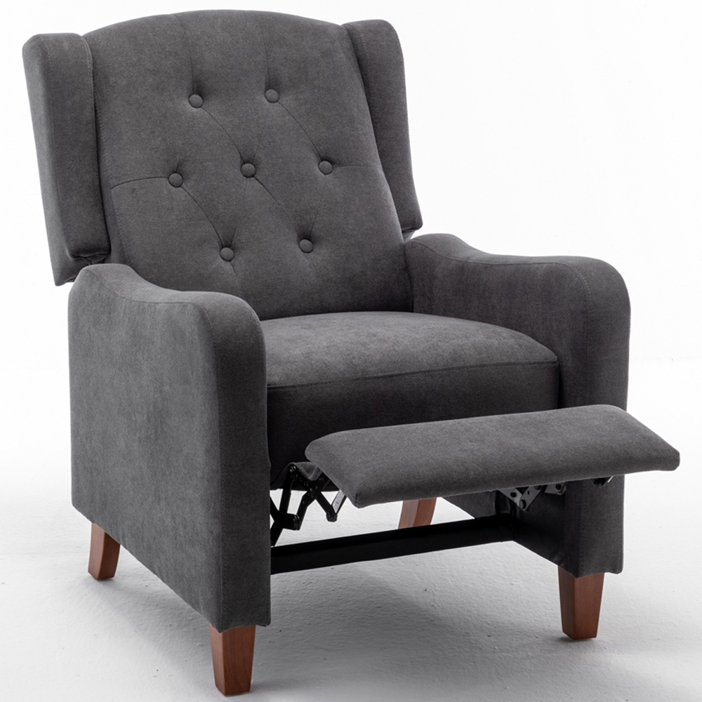 Furniture One Grey Wing Back Pushback Recliner Armchair Image 2