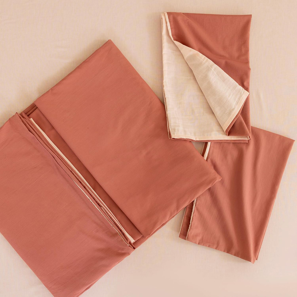 MHG Living Single Terracotta Reversible Duvet Set Image 2