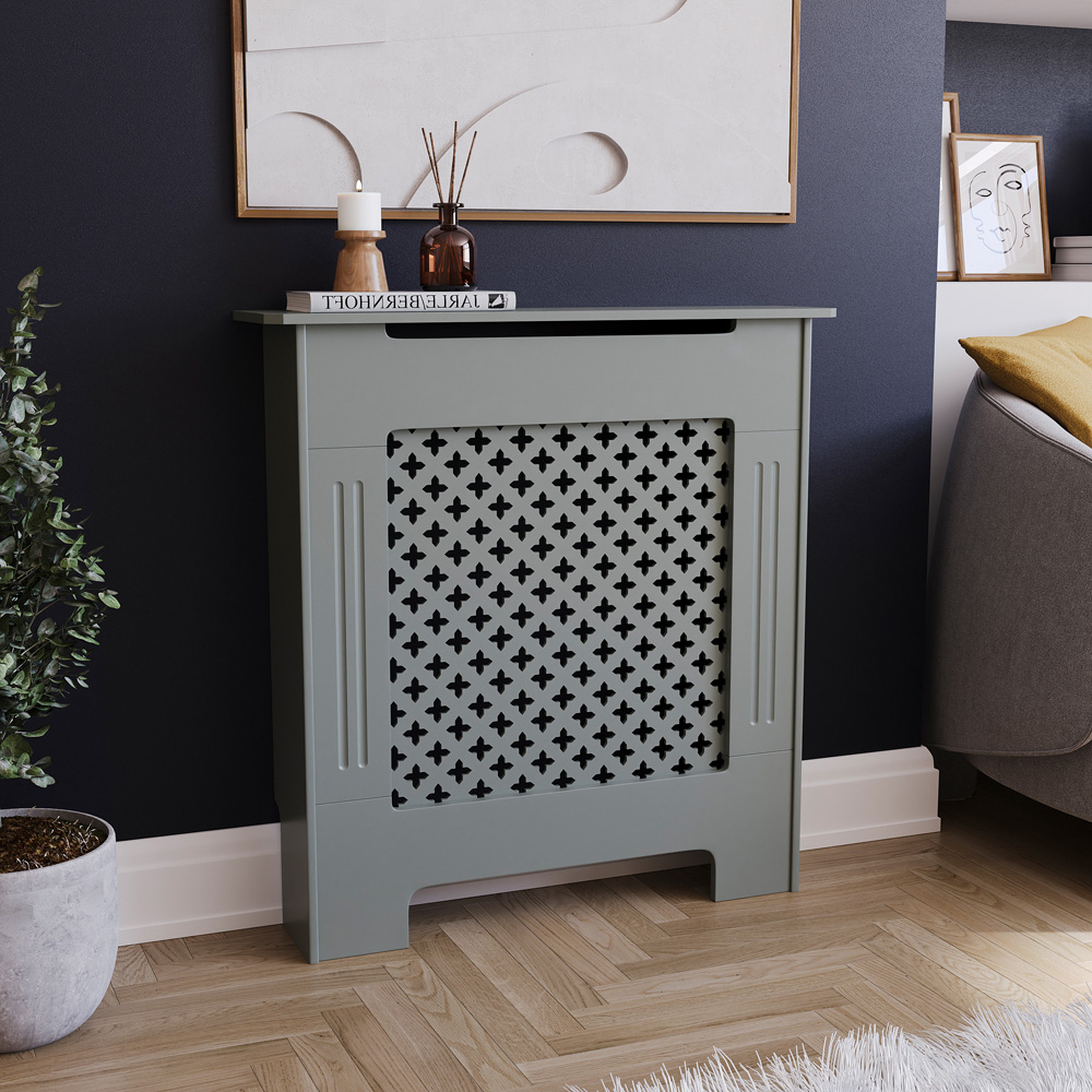Vida Designs Oxford Olive Grey Radiator Cover Small Image 2
