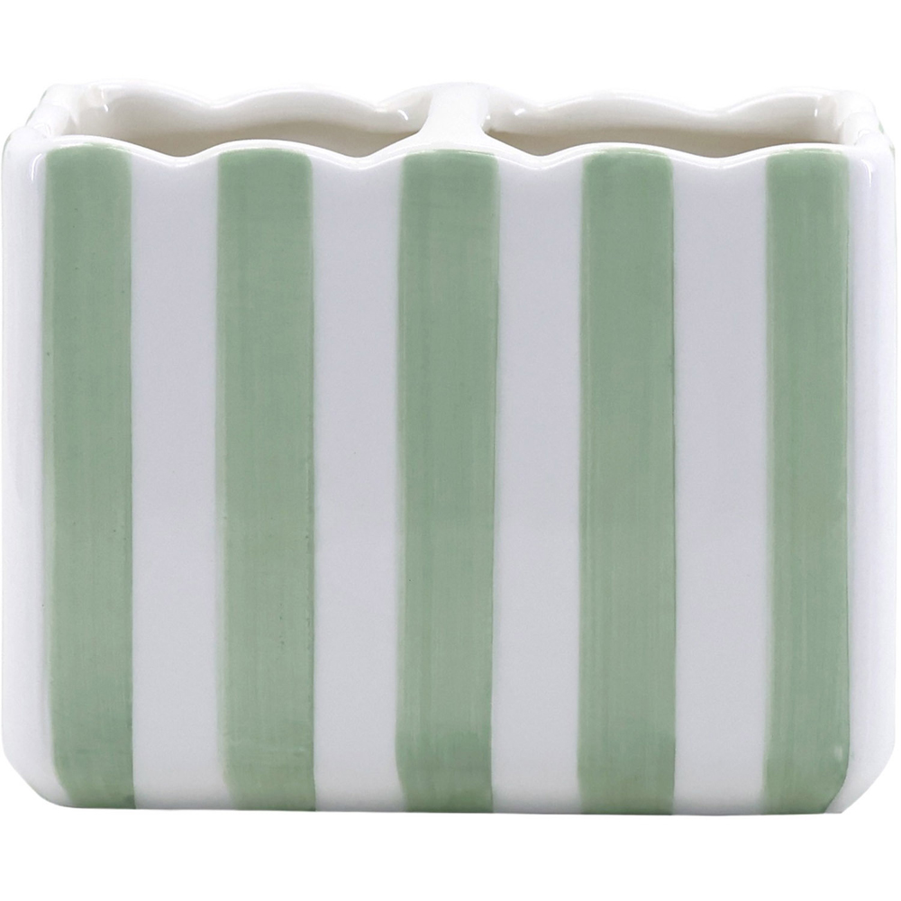 Sage Stripe Toothbrush Holder Image 3