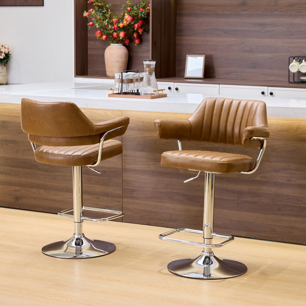 Portland Monza Tan Swivel Bar Stool Image 9