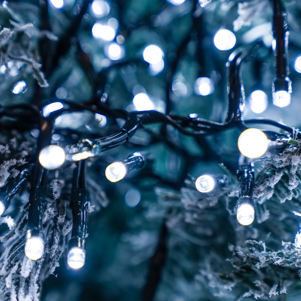 The Christmas Centre 360 White LED Multifunction Green Cable Cluster Light 5.4m Image 4