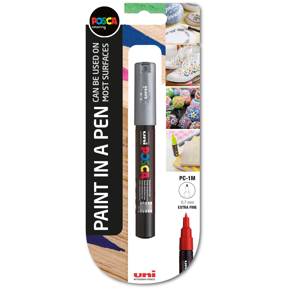 Uni Posca PC-1M Extra Fine Marker Pen - Silver Image