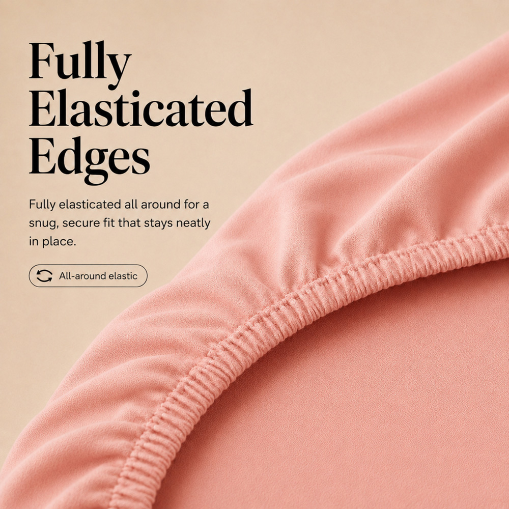 MHG Living Double Blush 30cm Deep Pocket Fully Elasticated Fitted Sheet Image 6