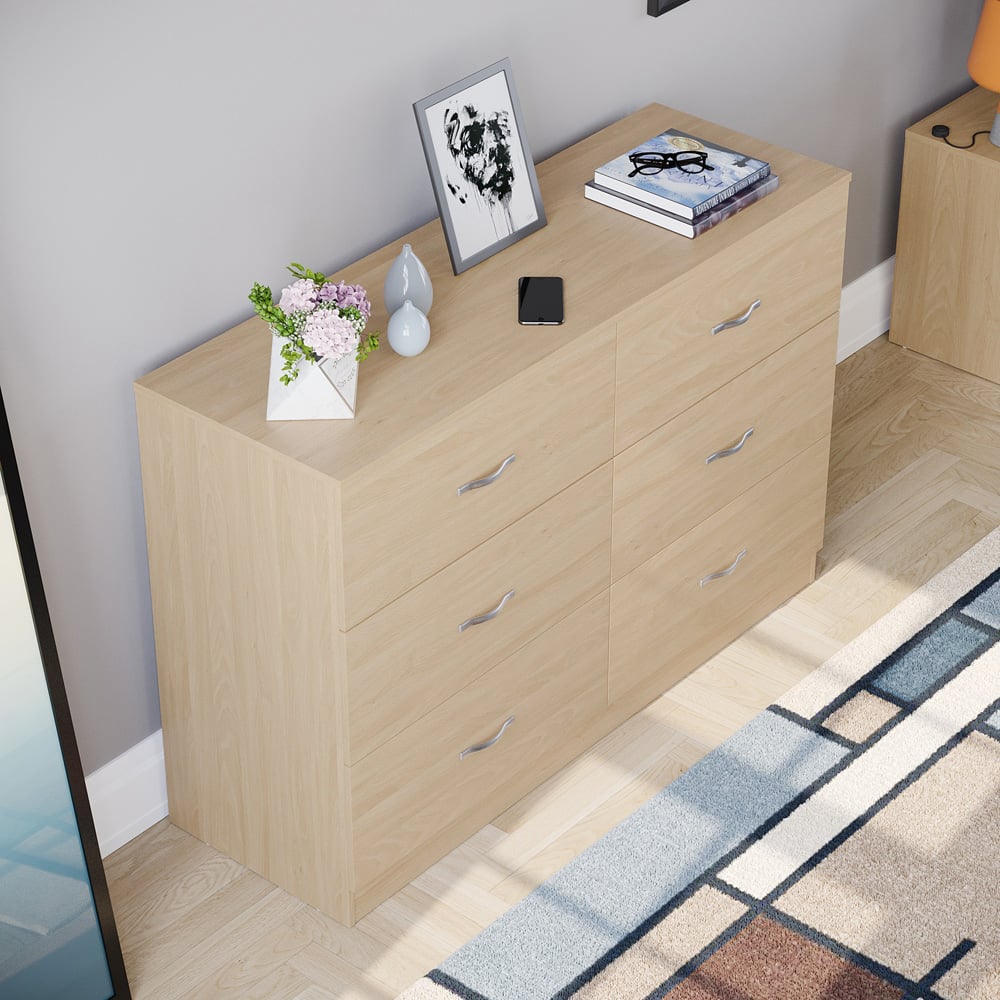 Vida Designs Riano 6 Drawer Pine Chest of Drawers Image 6